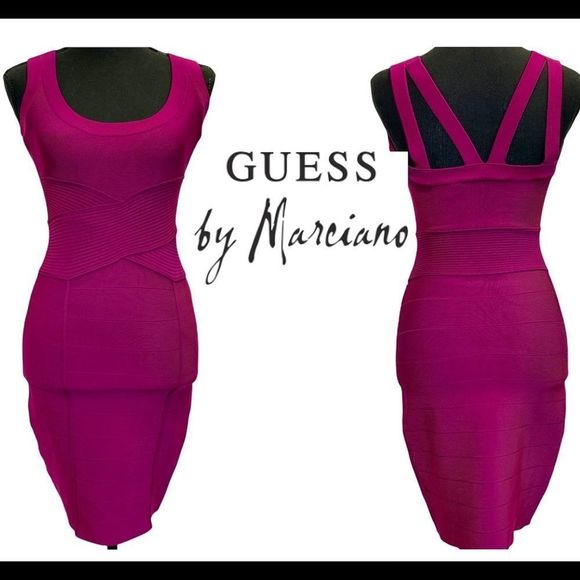 Guess by Marciano Dresses & Skirts - Marciano bright purple bandage bodycon dress size small
